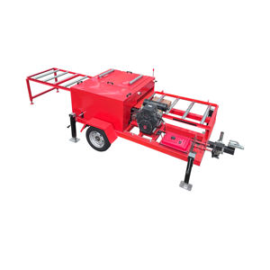 Scie à bois mobile à essence à double lame pour le dégrossissage des panneaux, scie à table horizontale pour le travail du bois - Product Image 1