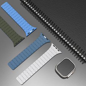 Bracelet magnétique RYB pour <span class=keywords><strong>Apple</strong></span> <span class=keywords><strong>Watch</strong></span> Ultra 2 49mm, bracelet en silicone pour <span class=keywords><strong>Apple</strong></span> <span class=keywords><strong>Watch</strong></span> Series 9 <span class=keywords><strong>8</strong></span> 7 41mm <span class=keywords><strong>45mm</strong></span> - Product Image 1