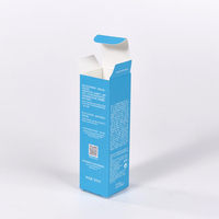 Boîte à rabat longue bleu ciel minimaliste avec fond auto-verrouillant 50 ml pour lotion solaire et soins de la peau, emballage en papier