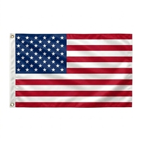 3X5 pieds U.S. Drapeau 100% polyester blanc avec deux œillets, fanion double face, imperméable, pour extérieur
