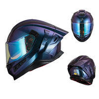 Casque de moto intégral homologué DOT, visière colorée, double visière, casque de course