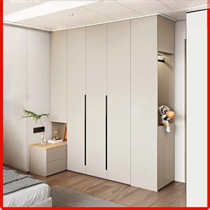 מותאם אישית מודרני בסגנון מינימליסטי, ארון בגדים עם צבע עץ וחללי אחסון מרובים, ארון ארון בגדים - Product Image 2