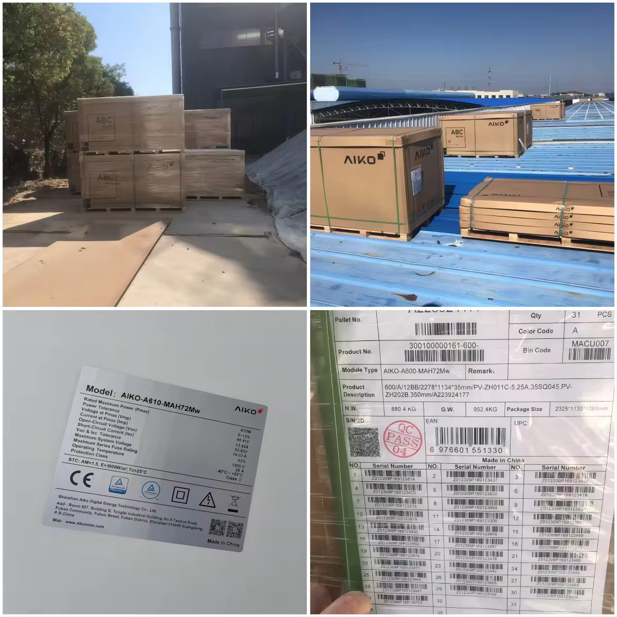 Aiko 600W Solar Panels - High Efficiency PV Modules