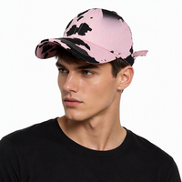Groothandel op maat gemaakte 3D snapback cap koeienprint roze zwart reliëf geborduurde pet heren dames verstelbare platte klep streetwear lage minimale bestelhoeveelheid