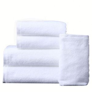 Serviette de bain en coton 100% de luxe, séchage rapide, tissée, couleur unie, blanche - Product Image 4
