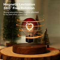Lampe de chevet LED moderne à lévitation magnétique anti-gravité, avec interrupteur, en bois, alimentée par USB, cadeau d'anniversaire ou de fêtes, pour bureau