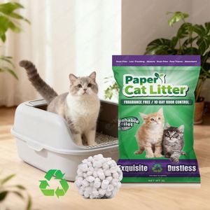 Free Samples Stable Supply OEM Manufacturers Strong Clumping Easy Clean Kitty Litter Dust Free Premium Paper Cat Litter - Product Image 1