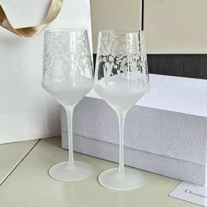 <b>Wine</b> Glass Set 2 Pieces Lily of the Valley Pattern Frosted Red <b>Wine</b> Glasses Holiday Gifts Set Wedding and Gift Box Packing - Product Image 5