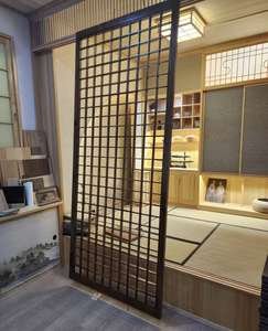 防水レーザーカットウッドルーム仕切りソリッドウォールナットチーク折りたたみスクリーン仕切り屋内屋外用 - Product Image 4