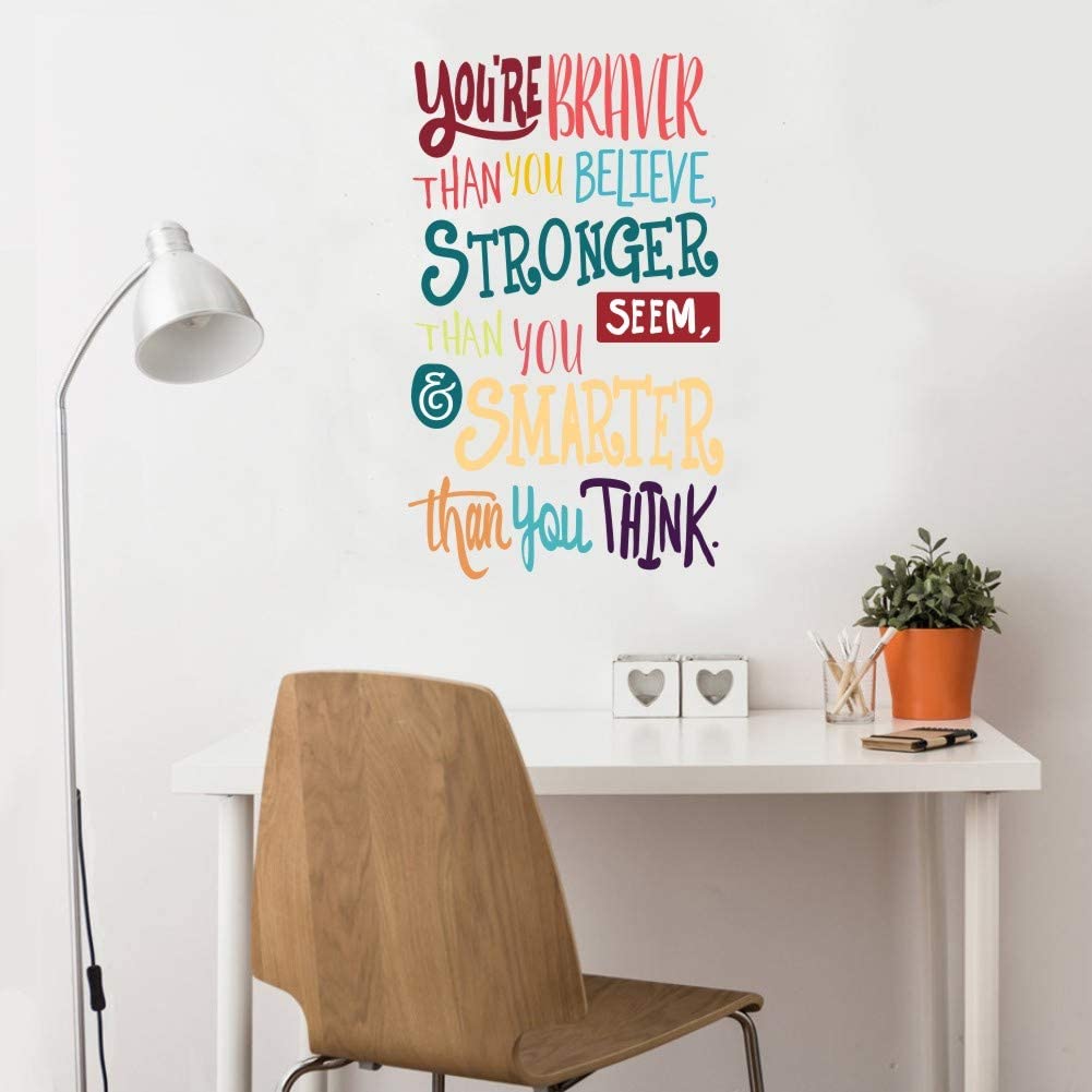 Colorato Inspirational Lettering Citazione Della Parete Decalcomanie Positivo Stickers Preventivo per Aula Per Bambini Decorazioni