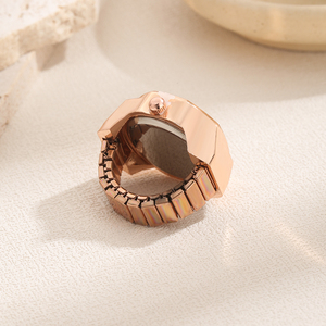 Anello <span class=keywords><strong>Orologio</strong></span> da Dito Personalizzato con Logo, Regalo Semplice per Matrimonio, Fidanzamento, Festa, in Lega di Zinco Placcato Argento con Cinturino Elastico - Product Image 6