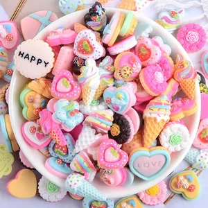 3D Kawaii Cute Cartoon 50pcs/pack Cake Decoration Love Mixed Cake DIY Resin Nail Art Charms Decoration