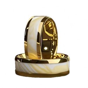 Anillos De Acero Inoxidable 8MM Fashion Men Stainless Steel <b>Rings</b> White Stone Inlay Engagement Wedding Band Jewelry - Product Image 6