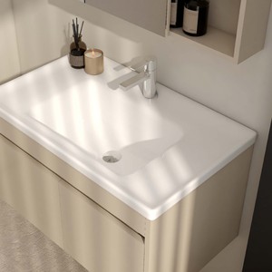 Nuevo lavabo moderno de cerámica integrado para baño, lavabo sobre encimera, combinación de lavabo y encimera - Product Image 2