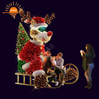 Figurines de cerfs de dessin animé LED personnalisées de qualité supérieure pour la décoration extérieure commerciale des fêtes, idéales pour les centres commerciaux et les spectacles lumineux urbains