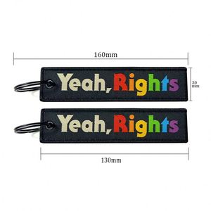 <b>Custom</b> Embroidered Fashion Before Flight Tag Personalized Airplane Logo Keytag Fabric Woven Keychain Ring - Product Image 2
