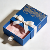 Boîte cosmétique de luxe personnalisée avec logo, en papier recyclé brun, à tiroir coulissant, fermeture magnétique, avec doublure en velours et éponge