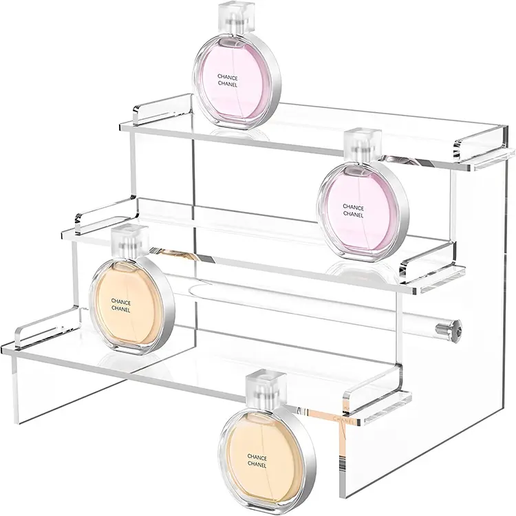 Acryl Display Risers, 9.5 ''Parfum Organizer Clear Riser Shot Glazen Gelaagde Displayplanken Voor Desktop