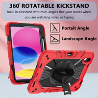 Nouvelle arrivée, étui antichoc en silicone renforcé pour PC, voyage en famille avec béquille rotative à 360 degrés pour iPad 10e génération 2022/11e génération 2025