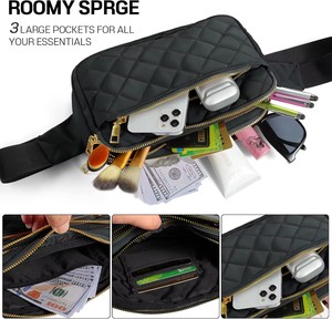 YOUK Riñonera Deportiva de Moda, Bolsa de Cintura con Múltiples Bolsillos, Cinturón Ajustable para Viajes, Ciclismo y Running, Color Negro - Product Image 4
