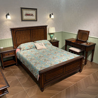 Lit King Size en Bois Massif Américain Minimaliste Moderne, Extensible, Idéal pour Appartement, Meuble de Chambre pour Mariage de Princesse