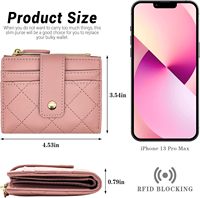 Dompet Wanita Tempat Kartu Dompet Lipat Kecil RFID Blocking PU Dompet Pendek Mini Lucu