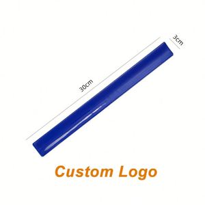 Promotional Custom Logo Printed High Visible Reflective Strap Wristband Reflecting Safety <b>Pvc</b> <b>Strips</b> Slap Wrap Bracelet Band - Product Image 3
