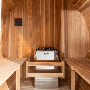 Sauna Exterior Impermeable para Jardín, Cabina de Sauna de Vapor Seco de Madera para 2-4 Personas, Calentador Harvia, Ventana de Vidrio, Sauna Externa - Product Image 3