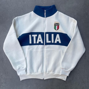 Chaqueta de punto personalizada para hombre, con cremallera completa, bordado, cuello alto, estilo icónico, chaqueta deportiva con paneles tonales, top de atuendo deportivo. - Product Image 3