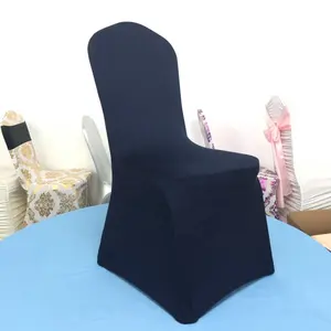 Polyester Spandex Navy Blue Stretch Chair Cover For Wedding Parties Banquet Events Hotel Restaurants