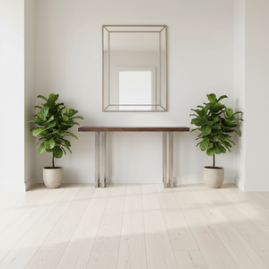 Table <span class=keywords><strong>console</strong></span> en noyer de style moderne du milieu du siècle, base géométrique, 40 pouces, table d'entrée, table d'appoint pour salon, couloir, meubles d'intérieur - Product Image 1