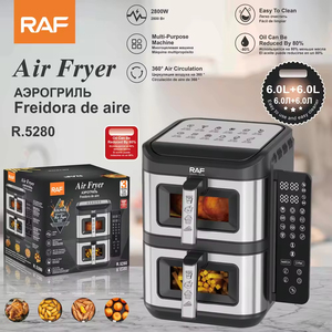 6L+6L 2800W Large Capacity Digital Air Fryer Double Layer 2-Basket Visual Window Air Fryer - Product Image 6