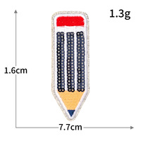 Patchs brodés à paillettes « Retour à l'école » à thermocoller, cadeau pour enseignant, appliques crayon scintillantes pour enfants, fournitures de bricolage pour denim