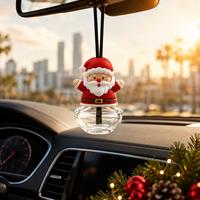 Diffuseur de voiture de Noël 10 ml, flacon compte-gouttes en verre avec couvercle en cristal, diffuseur de parfum à suspendre