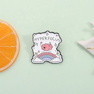 دبابيس معدنية للتوعية بالصحة النفسية وفرط الانتباه واضطراب فرط الحركة، شارات للملابس وحقائب الظهر، مجوهرات بالجملة - Product Image 3