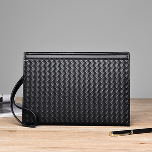 Borsa a Tracolla da <span class=keywords><strong>Uomo</strong></span> in PU alla Moda, Grande Capacità, per Lavoro e Tempo Libero, con Motivo Intrecciato, Resistente - Product Image 6