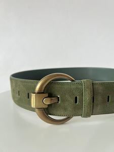 Minimaliste haut de gamme ceinture daim velours cuir modèle de base classique mode large ceinture personnalisé conception modèle peau de vache - Product Image 5