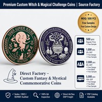 Badge en métal 3D personnalisé, émail souple et dur, motif Sorcellerie, Magie, Lune, plaqué or, commémoratif, vente en gros