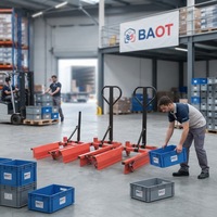 Chariot de manutention manuel 150 kg pour caisses, largeur intérieure réglable, chariot à main d'entrepôt pour la manutention de caisses en plastique
