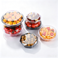 Conteneur alimentaire en PET de qualité alimentaire, type clamshell, avec trous de ventilation, boîte en plastique transparente résistante à la pression pour fruits frais