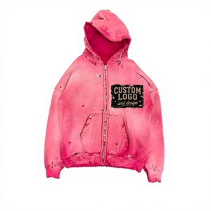 Fabricant de sweats à capuche personnalisés avec logo, broderie vieillie, délavage vintage, délavage à l'acide, coupe ample et carrée, MOQ 10, Fournisseur - Product Image 1