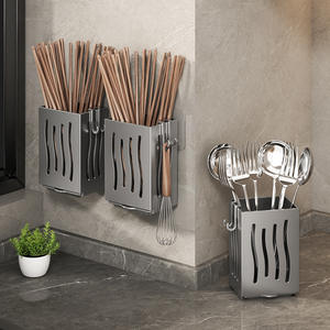 Organisateur mural ménage cuisine support vidange magasin couteaux fourchettes baguettes vaisselle Installation facile baguettes Cage - Product Image 2