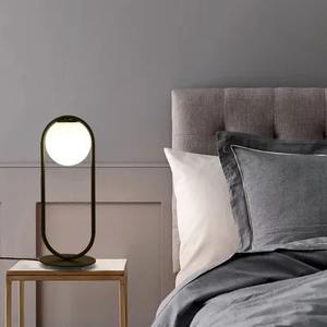 Zeal Lighting New Style Gold Metal White <b>Glass</b> Globe <b>Table</b> <b>Lamp</b> LED for Bedroom - Product Image 5