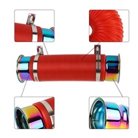Tuyau d'admission d'air flexible en aluminium universel 76mm 3 "pour voiture Tube en PVC Tuyau télescopique d'entrée de conduit de refroidissement d'air pour moteur