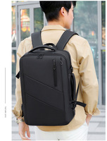 Mochila para Portátil de Negocios para Hombre, Expandible, Impermeable, con Puerto USB, Material Oxford, Cierre de Cremallera, Antirrobo, Poliéster