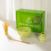 Ensembles de thé et café, accessoires, ensemble de thé matcha de qualité cérémonielle, fouet à matcha en bambou, bol à matcha en céramique, kit d'outils pour la préparation du matcha
