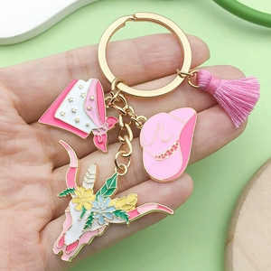 Porte-clés porte-bonheur trèfle en fer à cheval, 30 modèles de cow-boy Cowgirl, porte-bonheur, porte-bonheur porte-clés voiture - Product Image 4