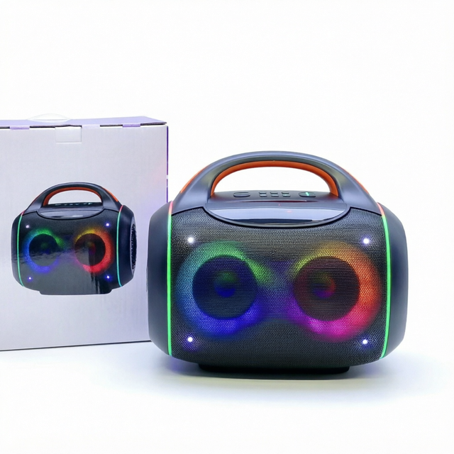 50W Outdoor Wireless Subwoofer 4 Inch RGB LED Metal & Plastic Party Portable Karaoke Speaker with Microphone