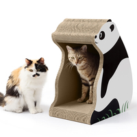 Mobilier pour animaux de compagnie en carton ondulé personnalisé, design Panda, écologique, avec griffoir et lit de repos pour chat, OEM ODM