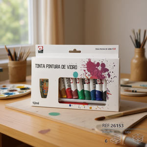 Set di 6 Colori di Vernice per Vetro da 12ml per Arte e Decorazione - Product Image 3